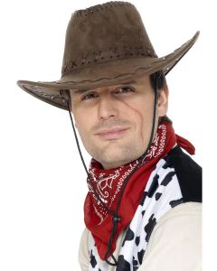 Suede Look Cowboy Hat - Brown (SM31688)