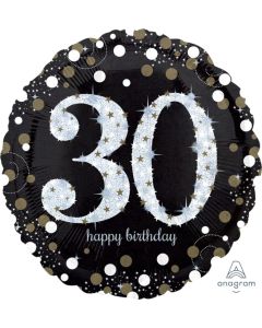 30th Jumbo Sparkling Birthday Holographic - 71cm Foil Balloon (3213401AM)
