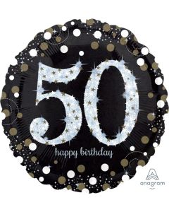 50th Jumbo Sparkling Birthday Holographic - 71cm Foil Balloon (3213701AM)
