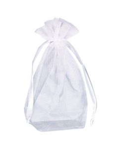 Box Bottom Organza Bags White (340287AM)