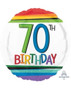 70th Rainbow Birthday 45cm Foil Balloon (3443801AM)