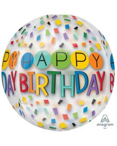 Happy Birthday Rainbow Orbz Balloon (3516801AM)