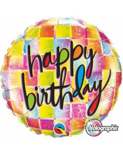 Happy Birthday Kaleidoscope Holograph - 18 Inch Foil Balloon (35332Q)