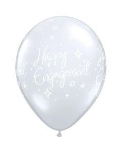 Happy Engagement Elegant Sparkle - Diamond Clear - 28cm (11 Inch) Latex Balloon (36981Q)