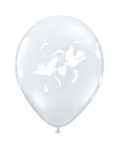Love Doves Pair - Diamond Clear - 28cm (11 Inch) Balloons (37074Q)