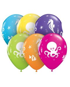 Fun Sea Creatures Around - 28cm (11 Inch) Latex Balloon (37502Q)