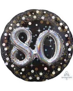 80th Sparkling Birthday Celebration Multi Balloon - 91cm Foil Balloon (3790201AM)