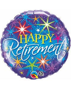 Happy Retirement Colorful Bursts - 18 Inch Foil Balloon (37932Q)