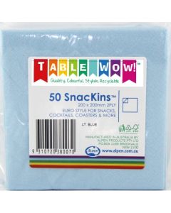Snackins - Light Blue - 200 x 200 mm 2 Ply (380007A)