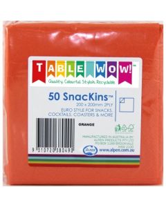 Snackins - Orange - 200 x 200 mm 2 Ply (380049A)