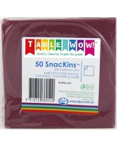 Snackins - Burgundy - 200 x 200 mm 2 Ply (380052A)