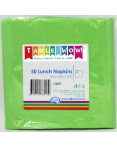 Lunch Napkin - Lime Green - Pack 50 - 300mm x 300mm 2 Ply (380122A)