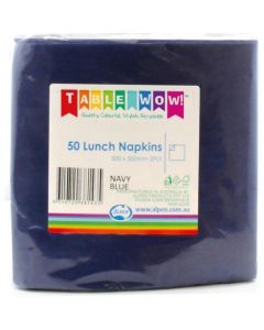 Lunch Napkin - Navy Blue - Pack 50 - 300mm x 300mm 2 Ply (380143A)