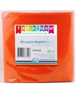 Lunch Napkin - Orange - Pack 50 - 300mm x 300mm 2 Ply (380149A)