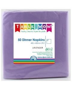 Dinner Napkin - Lavender - Pack 50 - 400mm x 400mm 2 Ply (380213A)