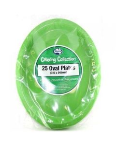 Oval Plate - Lime Green (Pack of 25) 315 x 245mm (383122A)