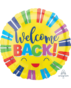 Welcome Back Colourful Stripes 45cm Foil Balloon (3994301AM)