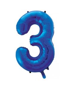 3 Saphire Blue Number - 86cm (34') Foil Balloon (3BlueA)