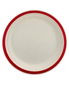 Sugarcane Lunch Plates 230mm Red - 10 Pack - (400217A)