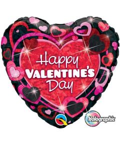Valentines Shimmering Hearts 91cm (36 Inch) Foil Balloon (40126Q)