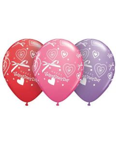 Happy Valentines - Dots & Ribbons - 28cm (11 Inch) Latex Balloon (40305Q)