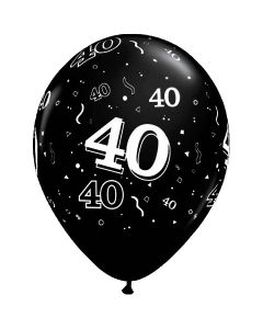 40-A-Round Black Pearl - 28cm (11 Inch) Latex Balloon (40-01)