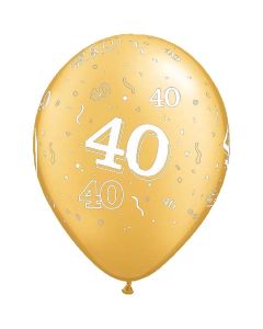 40-A-Round Gold Pearl - 28cm (11 Inch) Latex Balloon (40-05)