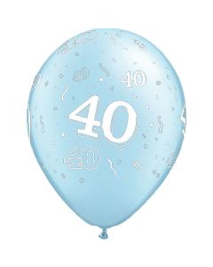 40-A-Round Light Blue Pearl - 28cm (11 Inch) Latex Balloon (40-03)