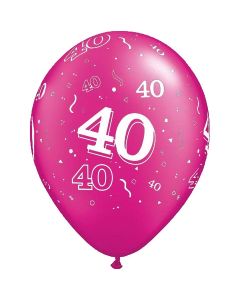 40-A-Round Magenta Pearl - 28cm (11 Inch) Latex Balloon (40-11)