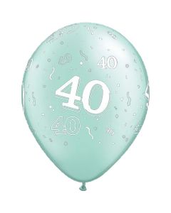 40-A-Round Mint Green Pearl - 28cm (11 Inch) Latex Balloon (40-07)