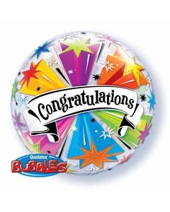 Congratulations Banner Blast - 22 Inch Bubble Balloon (41190Q)