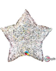 Star 20 Inch Foil Balloon - Holograph - Silver (41267Q)