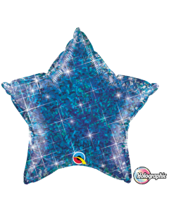 Star 20 Inch Foil Balloon - Holograph - Jewel Blue (41284Q)