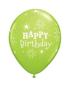 Happy Birthday Sparkle Lime Green - 28cm (11 Inch) Latex Balloon (41411Q)