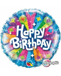 Happy Birthday Radiance Blue 18 Inch Foil Balloon (41611Q)