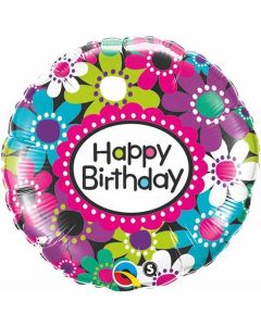 Happy Birthday Daisy Patterns - 18 Inch Foil Balloon (41619Q)