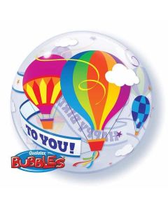 Happy Birthday Hot Air Balloon - 22 Inch Bubble Balloon (41779Q)
