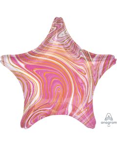 Pink Marblez Star - 18 Inch Foil Balloon (4210001AM)