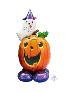 Halloween Pumpkin and Ghost - AirLoonz Foil Balloon (4242011AM)