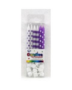 Dot & Stripe - Purple - Candle(Pack of 12) (431181A)