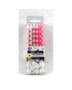 Dot & Stripe - Light Pink - Candle(Pack of 12) (431183A)