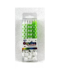 Dot & Stripe - Lime - Candle(Pack of 12) (431184A)
