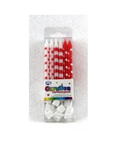 Dot & Stripe - Red - Candle(Pack of 12) (431186A)