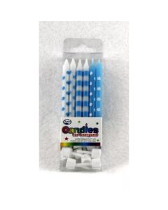 Dot & Stripe - Light Blue - Candle(Pack of 12) (431187A)