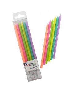 Slim Neon 120mm Candle (Pack of 12) (431193A)