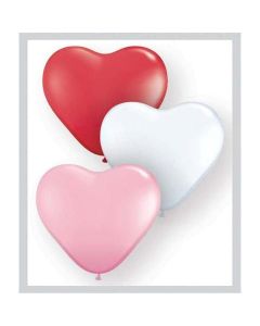 Sweetheart Assorted - 28cm (11 Inch) Heart Latex Balloons (43729Q)