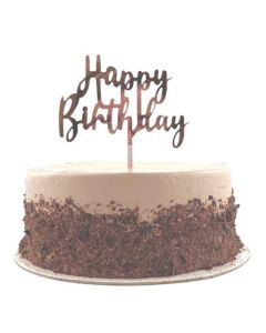 Cake Topper - Happy Birthday - Rose Gold (443010A)
