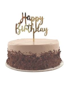 Cake Topper - Happy Birthday - Gold (443011A)