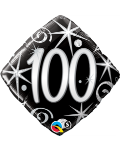 100 Elegant Sparkles & Swirls Diamond - 18 Inch Foil Balloon (44438Q)