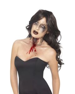 Zombie Exposed Throat Wound - Flesh with Lace Tie (SM45209)